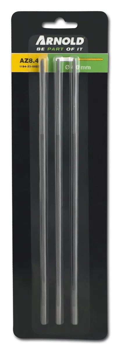 Arnold 1194-X1-0027 - Lime tonde per catene motosega, 4 mm, confezione da 3