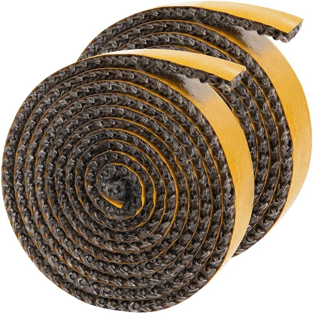 Corda ignifuga per stufe a Legna Guarnizione autoadesiva per stufe Nastro ignifugo per camini Caminetti Porta del Forno -2mm x 15mm x 2m