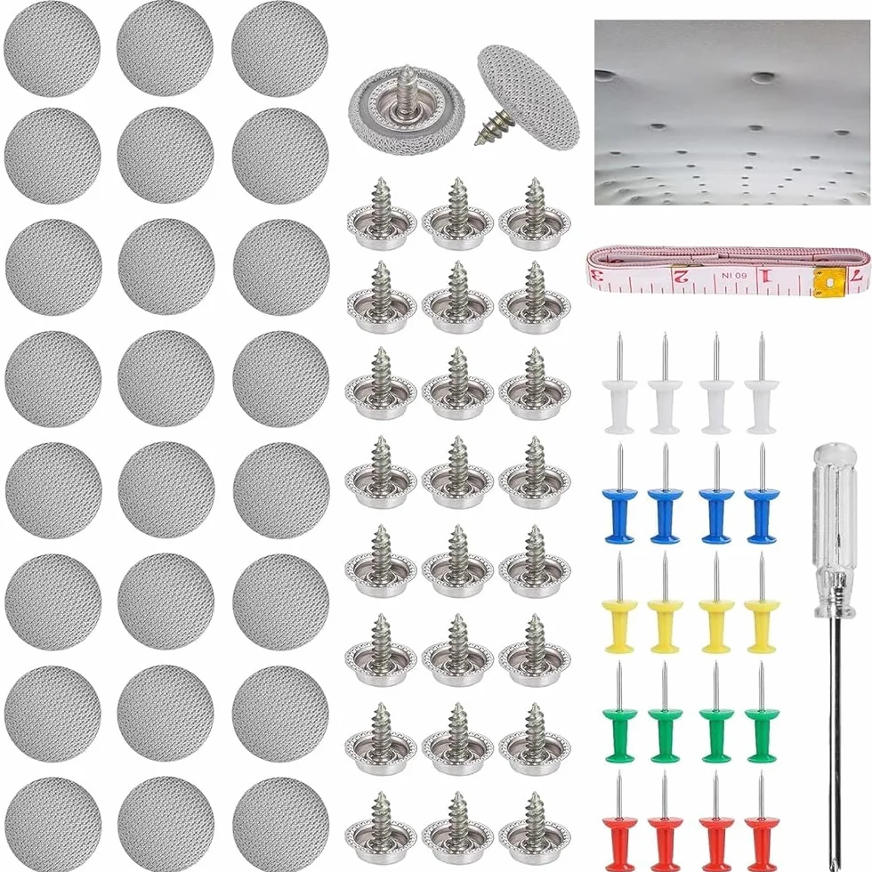 Kit riparazione tettuccio auto 68 pezzi bottoni perni fissaggio rivetti automatici con cacciavite