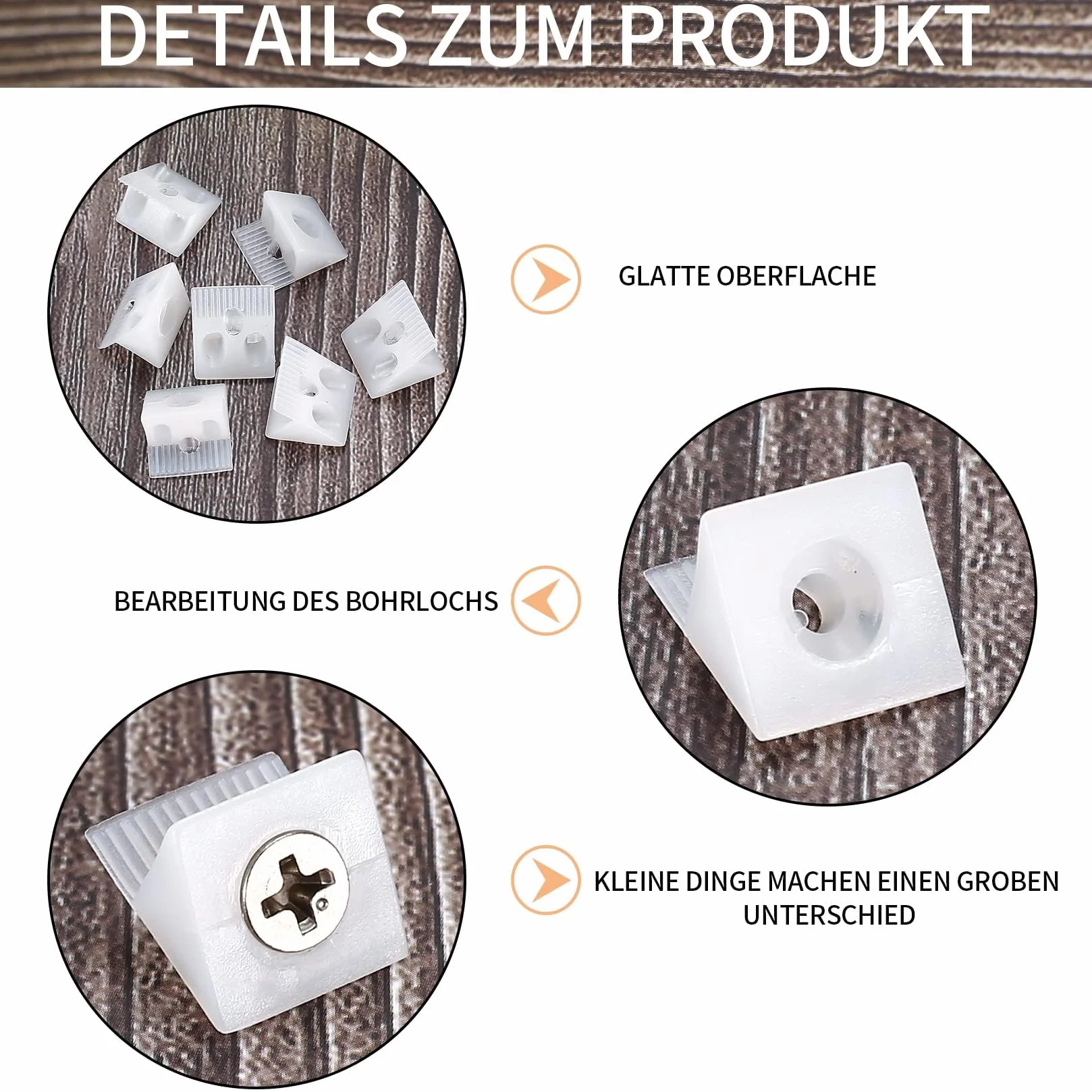 50 Pezzi Cunei di Fissaggio Stabilizzatori con Viti, Backplane Connettore Supporto Angolare Cunei Mobili Cassetto Casa Riparazione con Cunei riparazione per Cassetti Allentati (50, bianco)