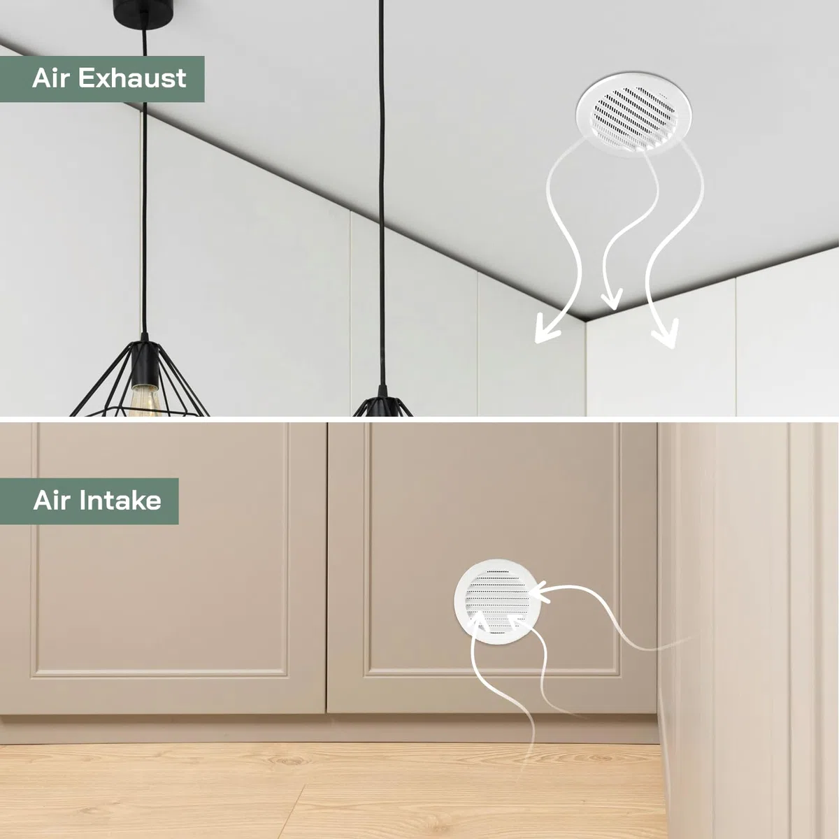 Vent Systems Copertura per sfiato a soffitto bianca da 10 cm – Feritoia rotonda per sfiato – Copertura per griglia – Zanzariera integrata – prese d'aria HVAC per bagno, casa, ufficio, cucina