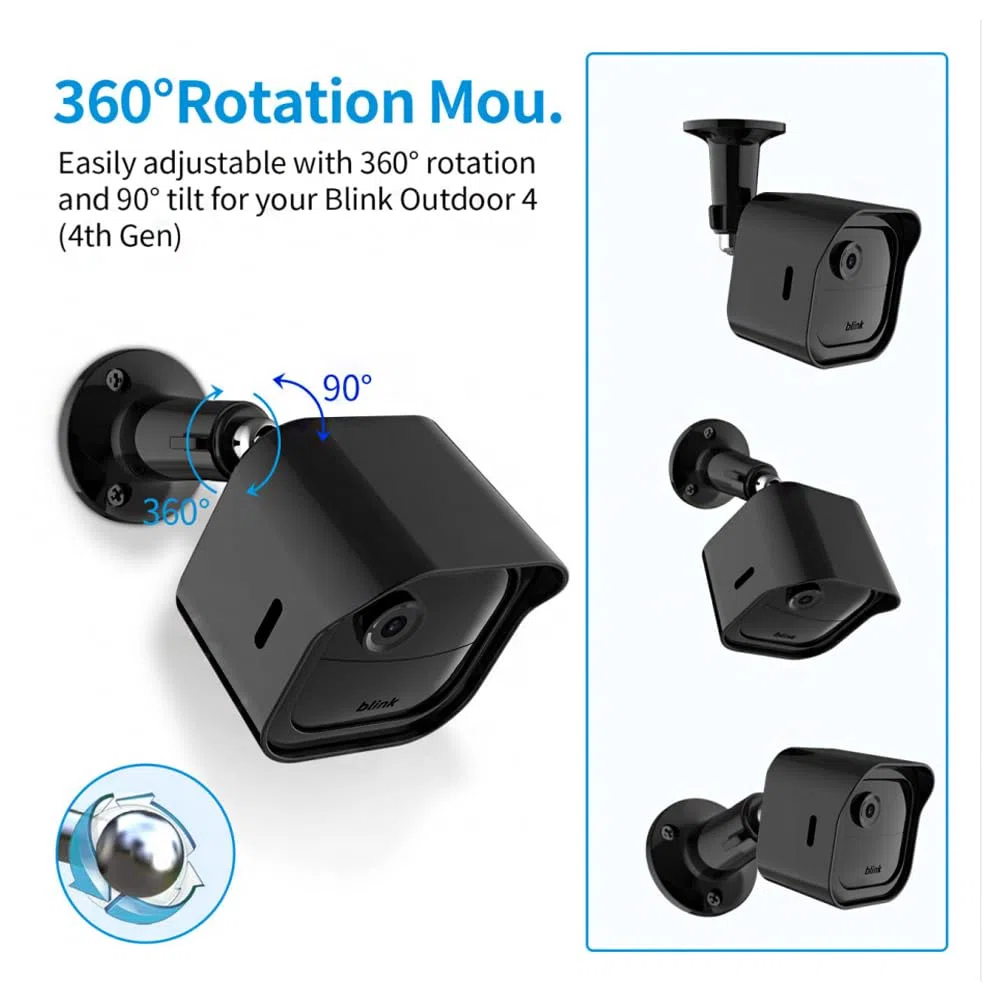 Staffa di montaggio a parete per fotocamera Blink Outdoor 4a generazione / Blink 3a generazione, supporto regolabile a 360 gradi per fotocamera Blink 4a generazione, resistente alle intemperie