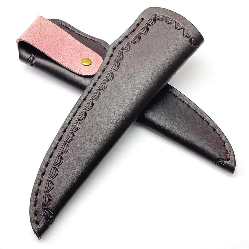 Coltello Dritto Fodero in Pelle di Vacchetta Copri Coltello in Pelle di Mucca Fodero per Coltello Portatile Protezioni per Guaina per Coltelli in Pelle Impermeabile