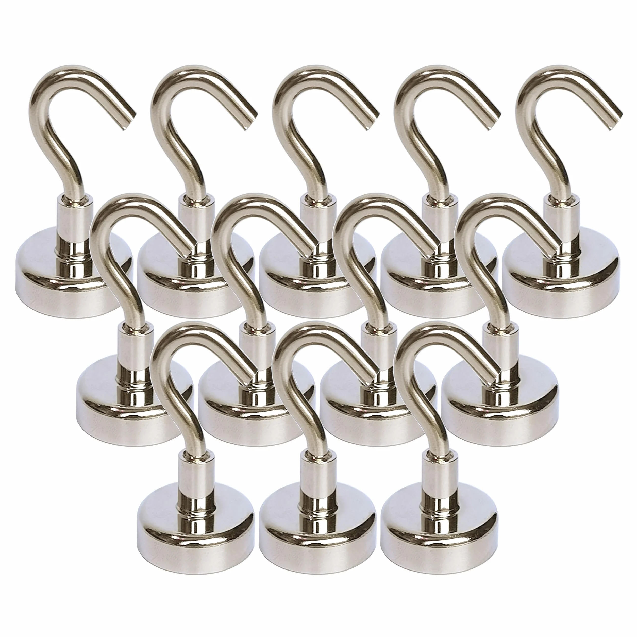 Gancio magnetico Magnetpro 9 kg Potenza di aspirazione eccellente Magneti al neodimio potenti Magnetici per porte, armadi, soffitti, accessori, accessori industriali (12 pezzi)