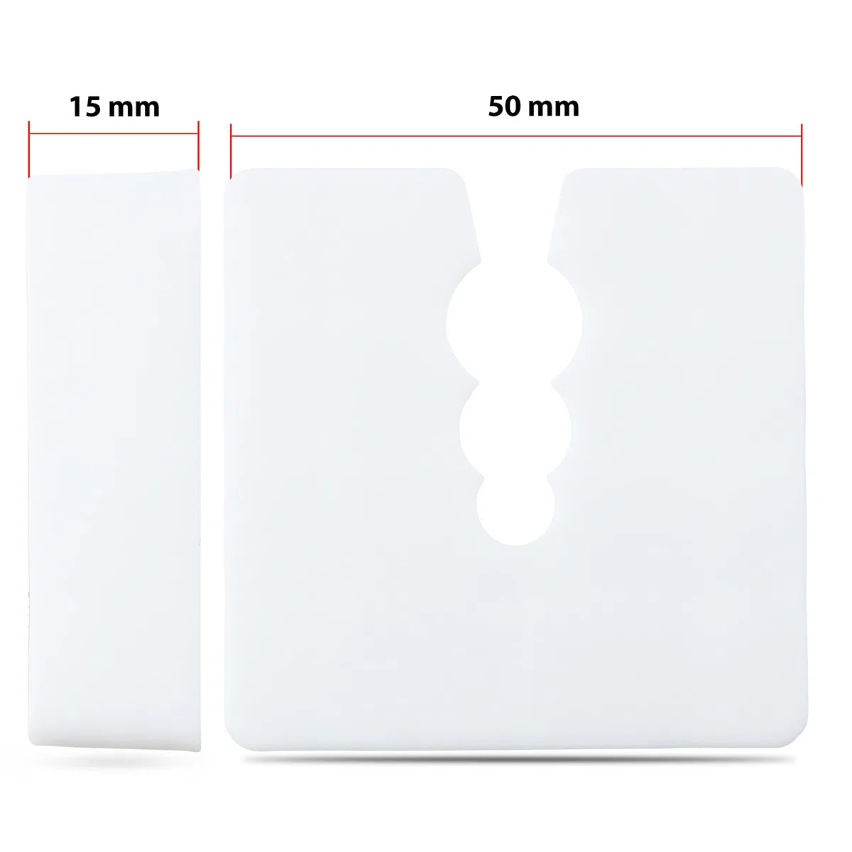 Instalguru Distanziatore in plastica 15mm Set distanziatori da 50 pezzi bianco | Profili di base rotaie di base pezzo di compensazione distanziatore per tasselli universali con 3 distanziali in PE