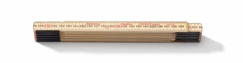 Contattometro 2m I Hultafors I Righello pieghevole da 2 metri con scala invertita per misure adiacenti I Made in Sweden I Righello pieghevole da 2 metri in betulla di vetro I 101804